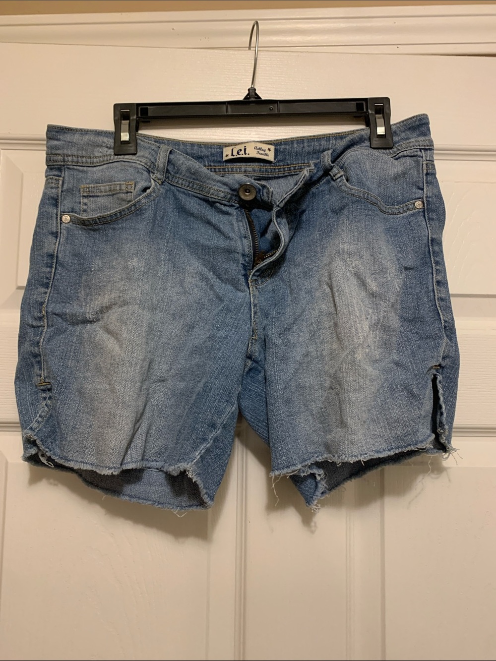 lei Faded Light Blue Denim Cutoff Shorts